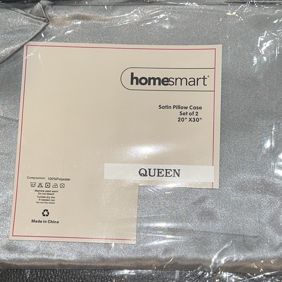 Set of 2 Gray Luxury Satin Pillow Cases 100% Polyester - Picture 5 of 7